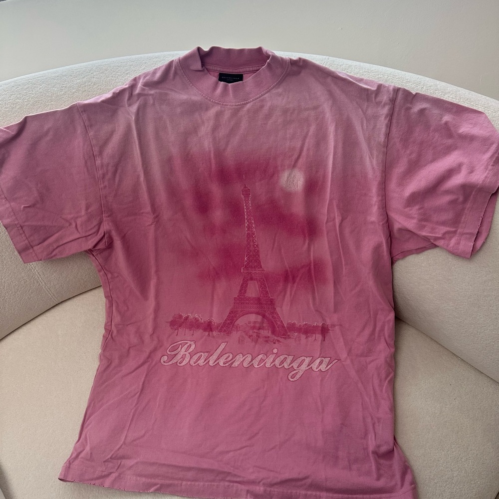 Balenciaga Rose Tee with Eiffel Tower Design